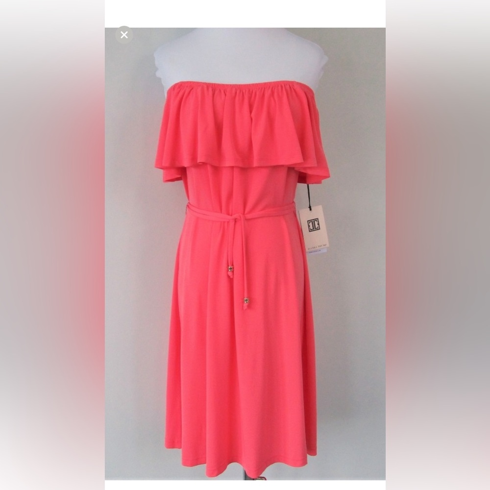 RARE Ivanka Trump Coral Off The Shoulder Dress